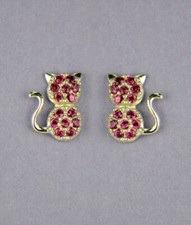 14k Yellow or White Gold Cat CZ Earrings