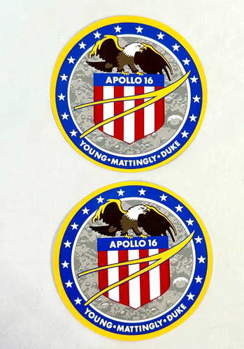 Nasa Apollo 16 Sticker  3 3/4 Inch Decal Lot of 2                   P4 - Picture 1 of 2