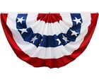 New ListingUsa Pleated Bunting 6x3ft Fourth of July Decor American Red White Blue Bunting
