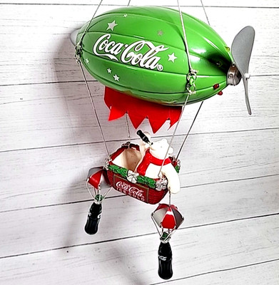 Coca-Cola Led Mobile Collection Green Blimp w/Polar Bear - WORKS