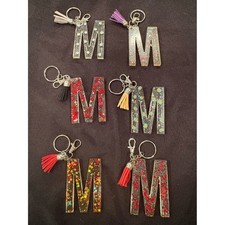 Resin Initial M Keychain- Assorted Colors