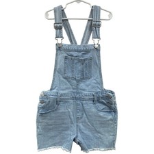 New Cat Jack Girls Large 10/12 Blue Denim Stretch Shortalls Overalls