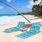 2 Pack Beach Chairs Set with Side Table Folding Backpack w/5 Adjustable Position