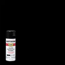 Black,Stops Rust Gloss Protective Enamel Spray Paint-7779830, 12 oz