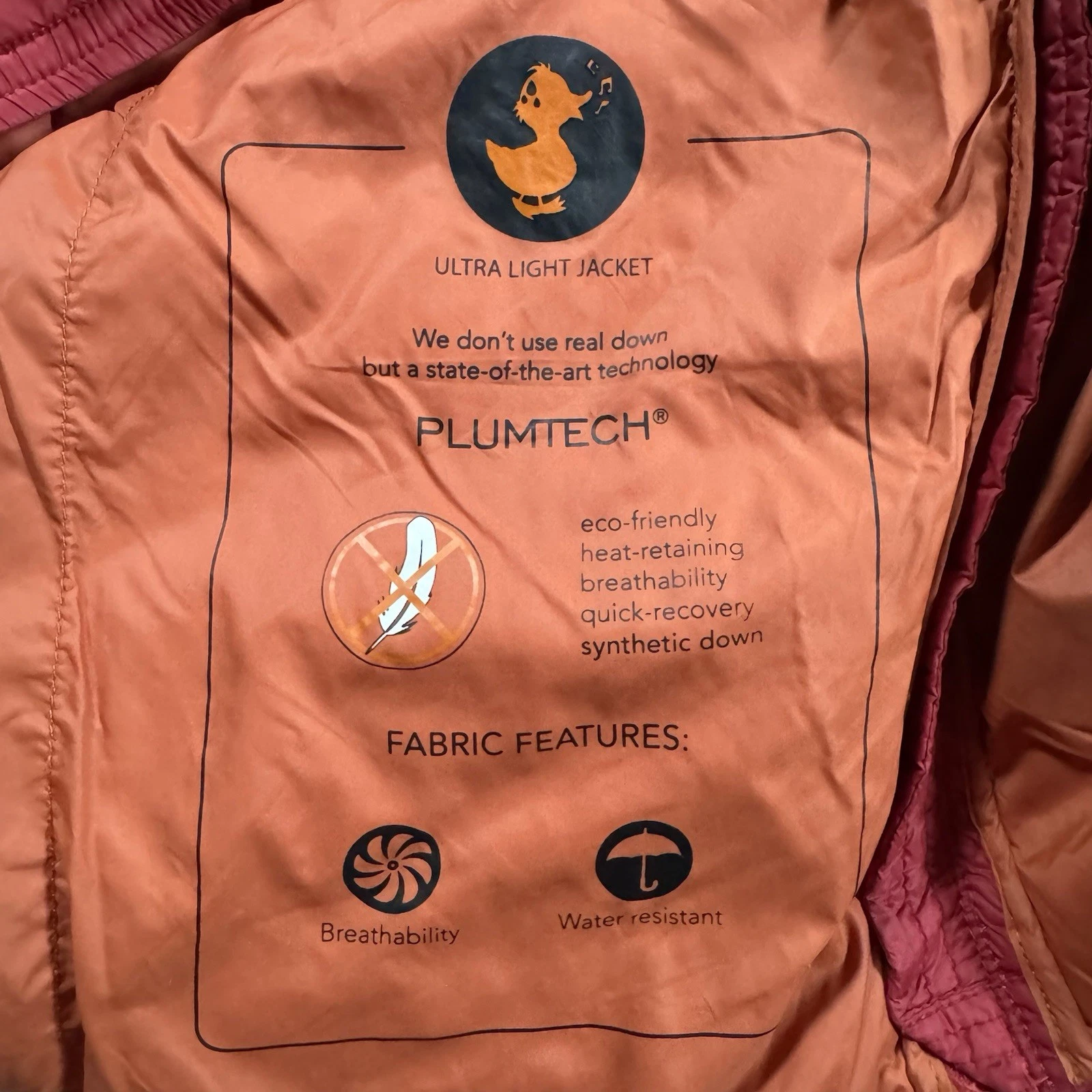 Save the Duck Ultra Light Jacket Puffer Mens Size Small Full Zip Plumtech Red image 4