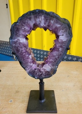 Amethyst Portal Geode Ring Natur Kristall Stein 6,3 kg hochwertig 45 x 25 cm NEU