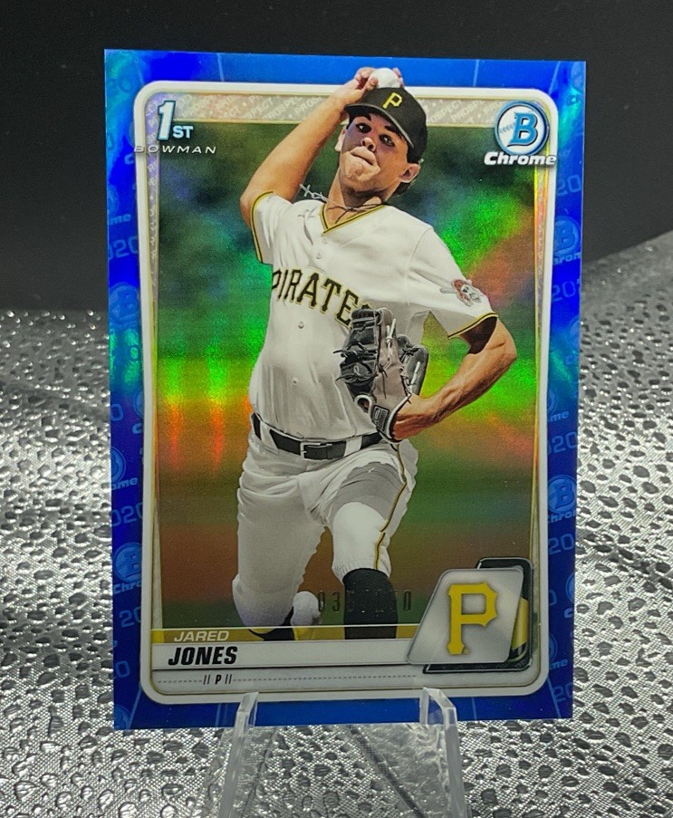 Jared Jones 2020 Bowman Draft Chrome Blue Refractor #/150 #BD-70 Pittsburgh