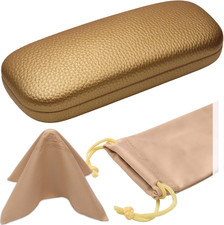 Women's Hard Eyeglass Case  Protective Hard Shell Glasses Case with Pouch and C