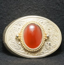 WH11150 NOS GREAT VINTAGE 1970s  STONE  FLORAL WESTERN FASHION BELT BUCKLE