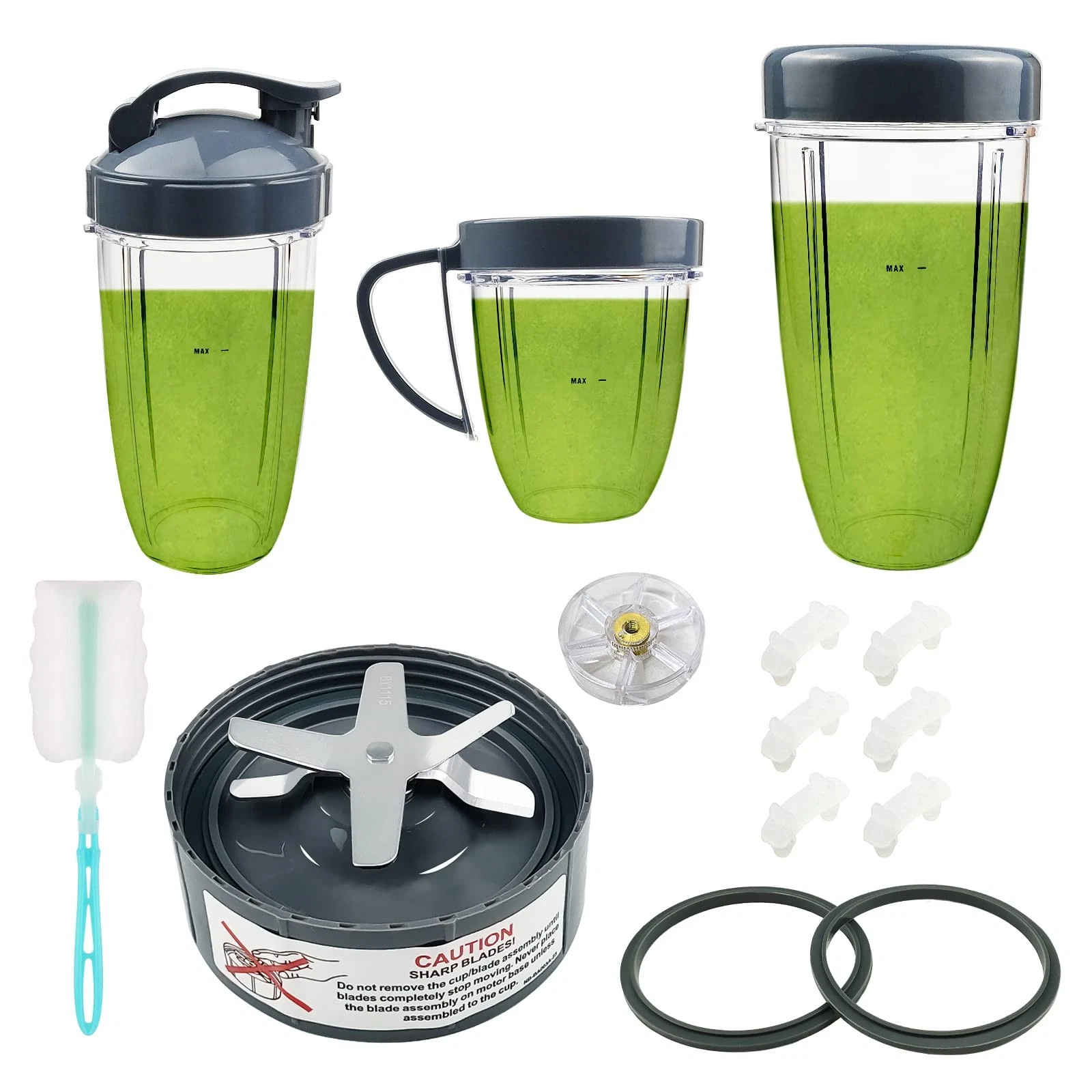 14 PCS Blender Extractor Blade and Cups for NutriBullet 600w and 900w Series,...