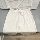 Women's 2-Piece Knit Lounge Set Colorblock Top & Drawstring Pants White/Gray S — photo 5