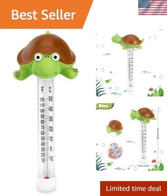 Floating Pool Thermometer, Large Display with String Easy to Read, Shatter Re...