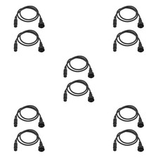 10Pcs Durable Black Dmx Extension Cable for Stage Lighting Male Female Connector