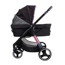 Ibiyaya Retro Luxe Folding Pet Stroller for Pets up to 30kg (Prism Black) Stroll