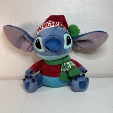 Disney Store Stitch Christmas Plush 12  Holiday Sweater Hat Scarf Authentic NWT