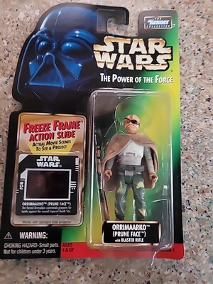 Star Wars POTF Orrimaarko Prune Face Figur Freeze Frame Slide Vintage 1998 NOS