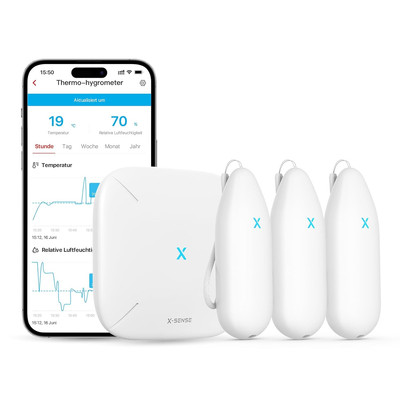 X-Sense WLAN Hygrometer Thermometer Innen, Temperatur- Und Luftfeuchtigkeitsüber
