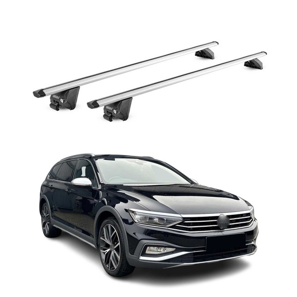 DachträGer FüR VW Passat Variant Alltrack B8 2014-2023 100Kg Alu Silber 2X ABE-image