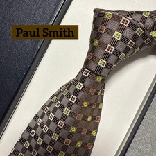 Paul Smith Tie Brown Dot Silk Jacquard