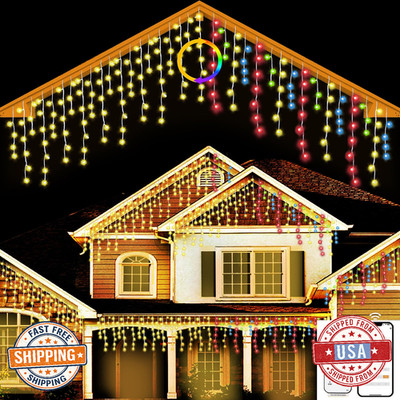 SOSHOT 49Ft 640 LED Outdoor Christmas String Lights 8 Modes w/ Remote & App Cont