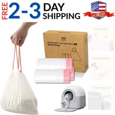 Self Cleaning Litter Box Liner 60 Count, 60L Automatic Litter Box - Extra Lar...