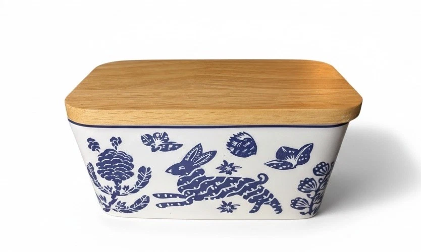 Butter Dish Butter Dish with Lid Patterned Ceramic Butter