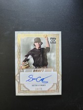 Leaf 2020 Ultimate Draft Seth Corry Gold Autographed Rookie Card BA-SC1 10/75. rookie card picture