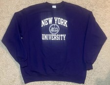 Vintage 90s Champion New York University Sweatshirt Size XL NYC Purple Crewneck