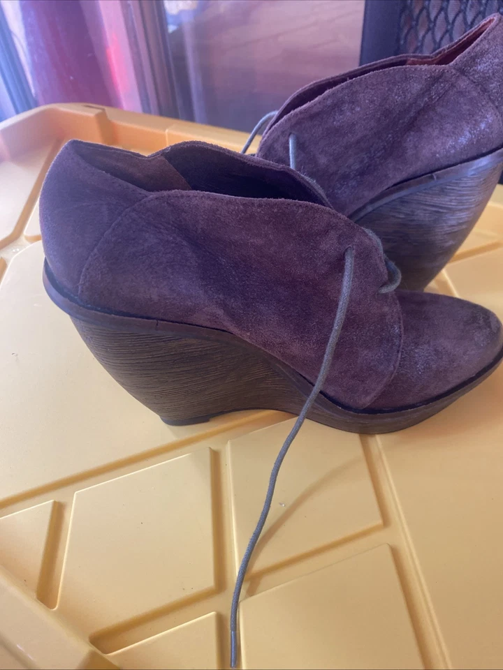 Max Studio Botines Cuero Marrón Cuña Alta Talla 9 Foto 4 de 4