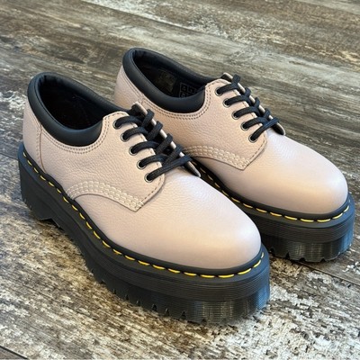 Dr. Martens 8053 Pisa Leather Platform Casual Oxford Shoes Vintage Taupe NEW