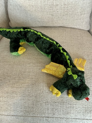 Peluche de dragón verde Busch Gardens 22” de largo "Tierra de los dragones" alas amarillas difícil de encontrar - Imagen 7 de 10