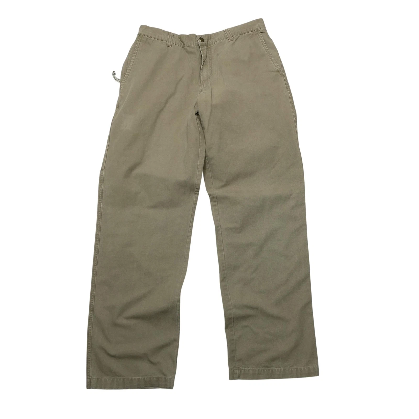 Columbia Pants Mens 34x32 Beige Canvas Cargo Relaxed Outdoor Hiking Trail