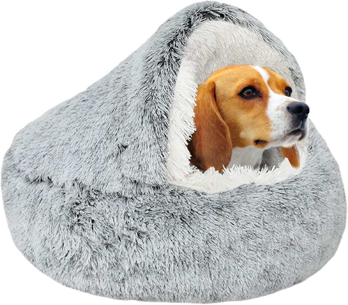 Cuscino Calmante per Cani, a Forma Di Ciambella, per Accoccolarsi, Caldo E Morbi