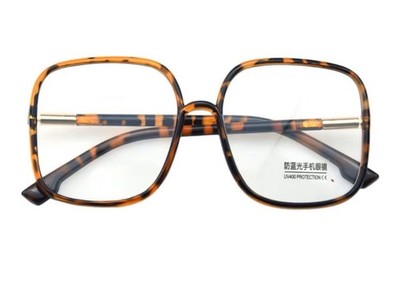 New Retro Blue Light Blocking Glasses Big frame Nerd Eyeglasses 