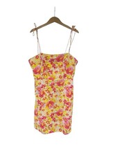 Old Navy Bright Floral Linen Blend Short Spaghetti Strap Dress Beach Womens XL