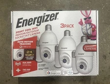 Energizer Smart Wi-Fi 5GHz 2K Indoor Outdoor Security Cameras 3 Pack - NEW