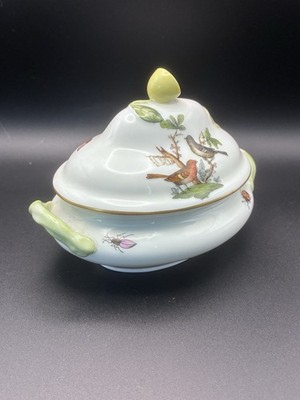 Herend Hungary Porcelain Rothschild Lemon Finial Dish Mini Tureen
