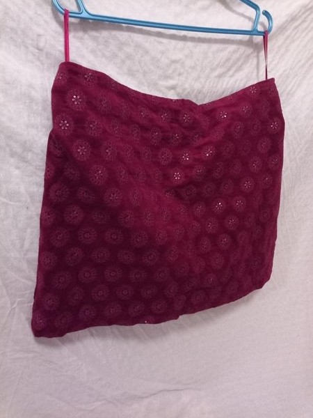 Women White Stuff Skirt Red Velour 46 / 3XL / 54
