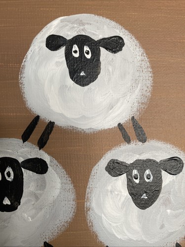 Sheep 8/10 Acrylic Painting,original - Picture 2 of 11