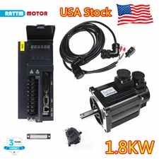 『US』1.8KW 220V AC Servo Motor Driver Kit 4000rpm 16N.m φ19mm Shaft 110mm Flange