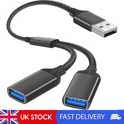 USB Stecker auf Doppel Buchse Verlängerungskabel Adapter - 2 Port Splitter Hub, Daten