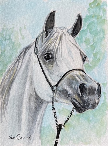 ACEO Original Aquarell / Gouache Gemälde - Frecher Araber. 3,625 x 2,75 Zoll