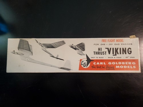 CARL GOLDBERG HI THRUST VIKING FREE FLIGHT RC MODEL AIRPLANE KIT SEALED
