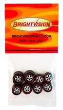 8 Brightvision Redline Wheels 2 Lg, 4 Med 2 Sm Deep Dish Dull Chrome Style
