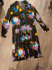 Original Vintage Kleid Aus den 70er Jahren Flower Power Retro Bunt Gr. 40