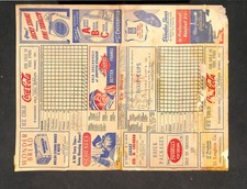 JULY 21, 1948 CLEVELAND INDIANS @ WASHINGTON NATIONALS SCORECARD, ROUGH