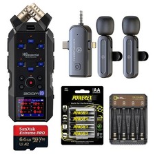Zoom H6essential 6-Track 32-Bit Float Handy Recorder, Bundle with Lavalier Micro
