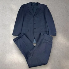 Ermenegildo Zegna “Soft” Suit Mens 42R Navy Wool 2 Piece Switzerland - 36x31