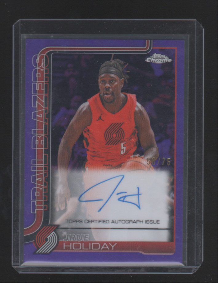 2025-26 Topps Chrome Update Jrue Holiday True Purple Auto /75 #TCA-JRH
