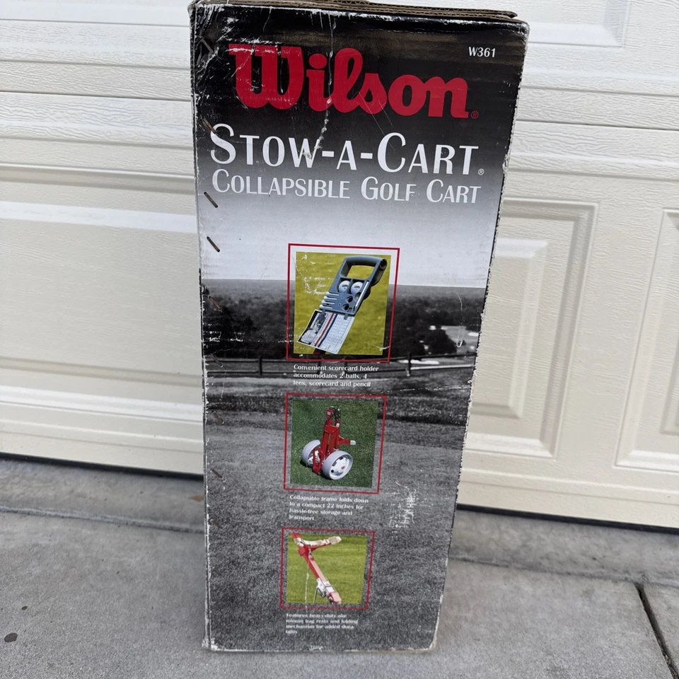 Wilson Push Pull Collapsible Folding Golf Cart Caddy Stow-A-Cart W361 VTG 1997 - Image 3 of 4
